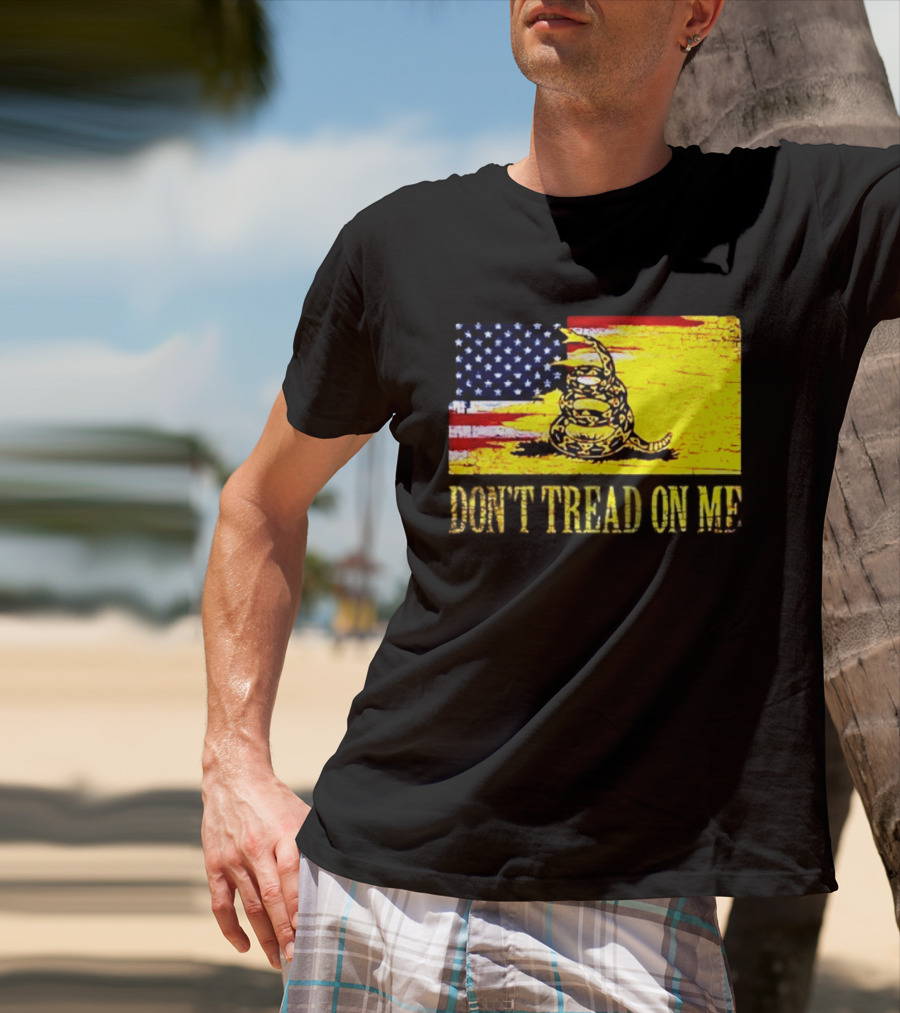 American Flag And Gadsden Snake Don't Tread On Me T-Shirt