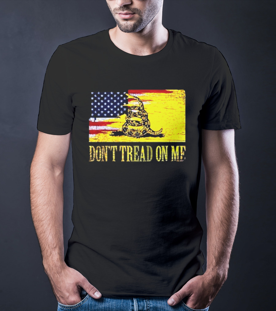 American Flag And Gadsden Snake Don't Tread On Me T-Shirt