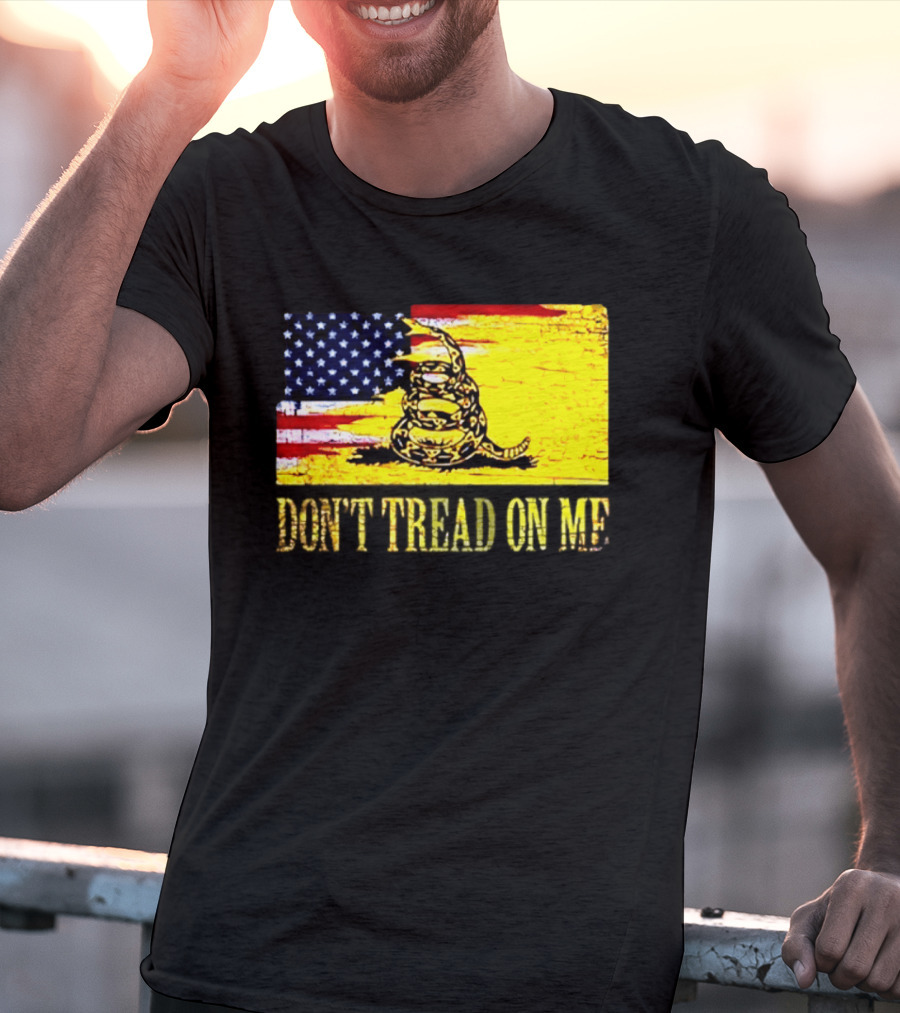 American Flag And Gadsden Snake Don't Tread On Me T-Shirt