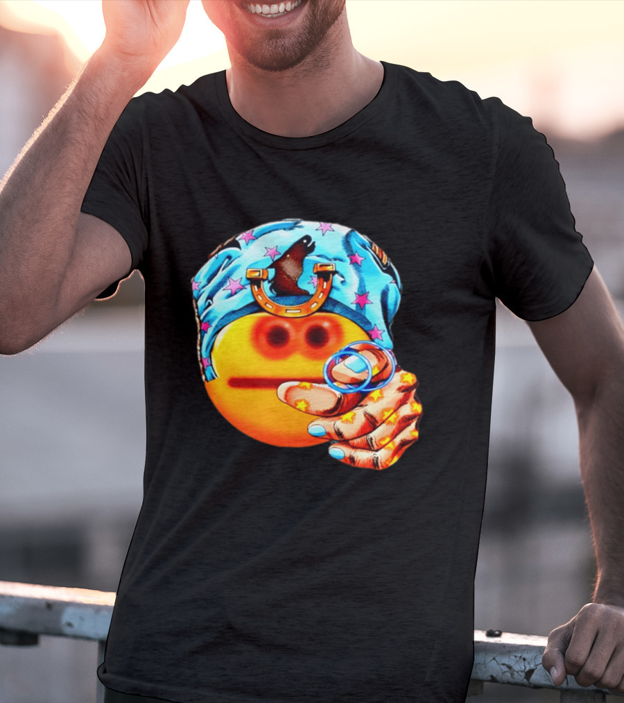 Johnny Joestar Emoji Icon With Star And Horse T-Shirt