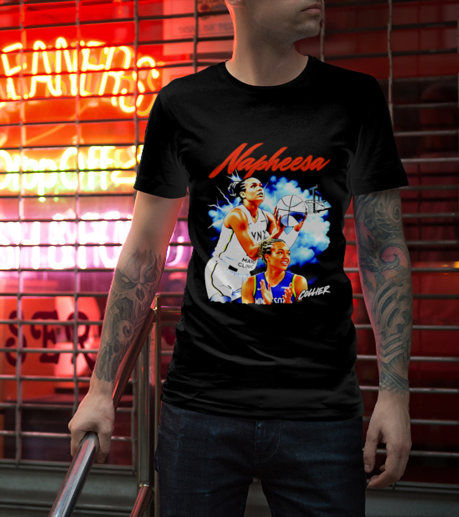 Napheesa Collier Minnesota Lynx Basketball Player In Action T-Shirt