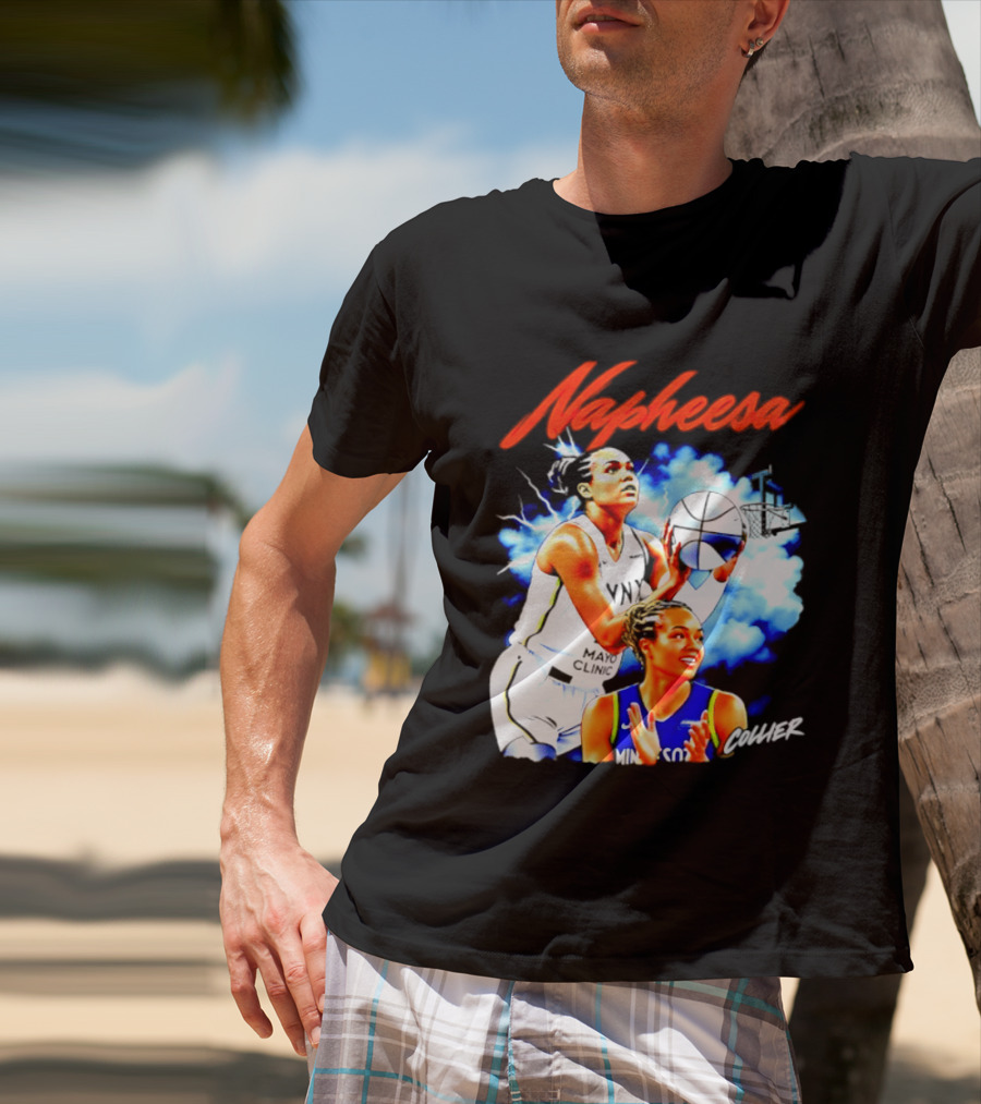 Napheesa Collier Minnesota Lynx Basketball Player In Action T-Shirt