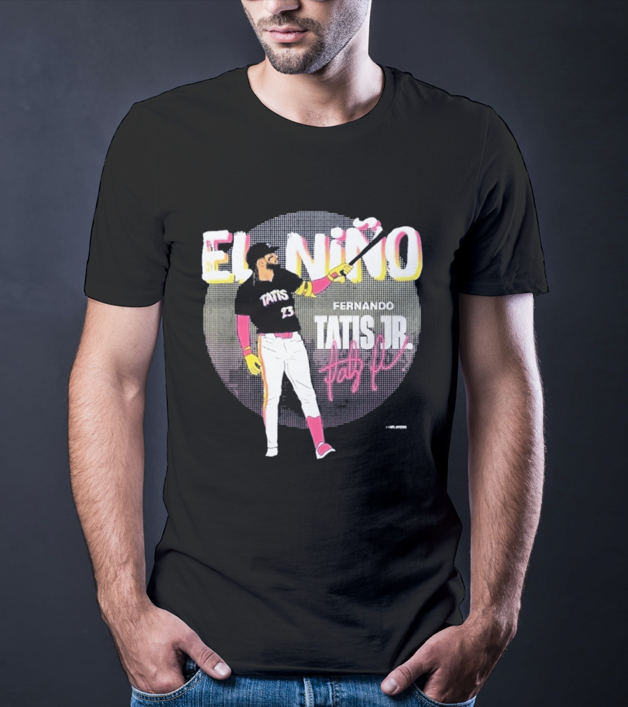Padres Fernando Tatis Jr El Niño 23 Pink Bat Baseball T-Shirt