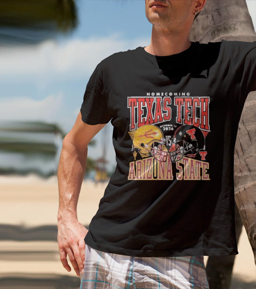 Texas Tech Vs Arizona State Homecoming Football 2026 Helmet Showdown T-Shirt