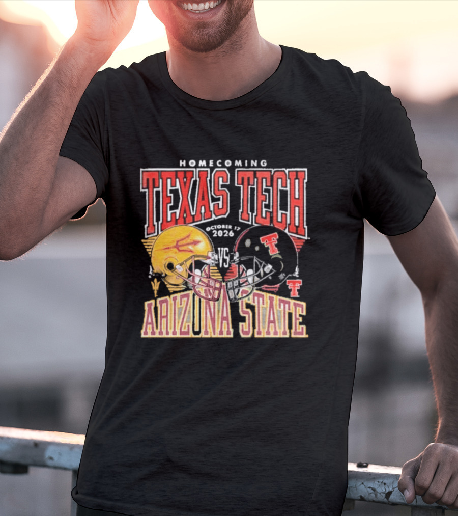 Texas Tech Vs Arizona State Homecoming Football 2026 Helmet Showdown T-Shirt