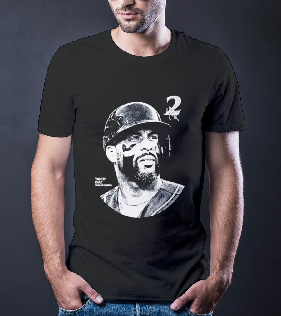 Yandy Diaz Tampa Bay Rays MLB 2026 Lineage Series Player Portrait Baseball Edition T-Shirt