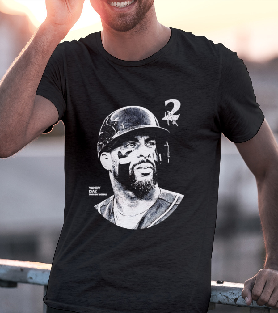 Yandy Diaz Tampa Bay Rays MLB 2026 Lineage Series Player Portrait Baseball Edition T-Shirt