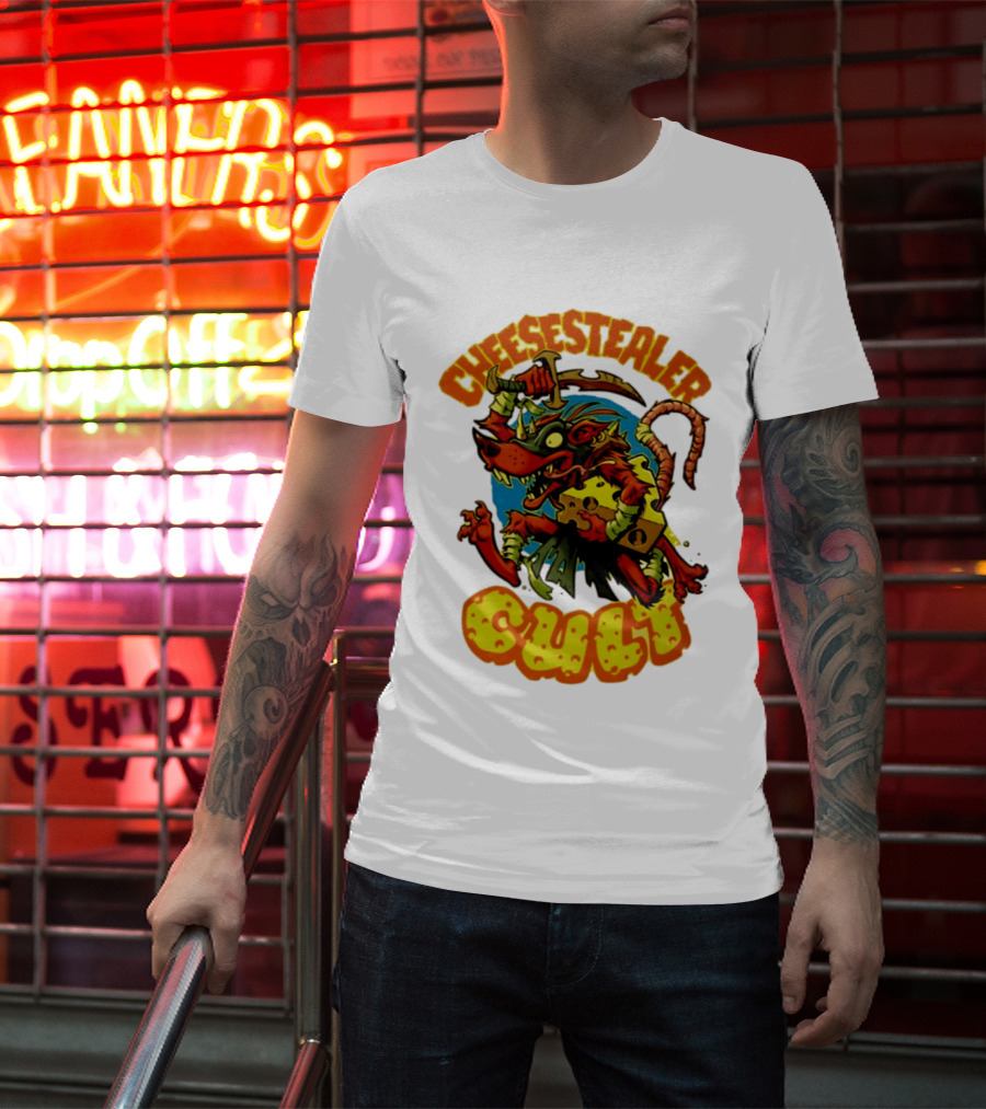 Cheesestealer Cult Rat With Cheese Halloween Fantasy T-Shirt