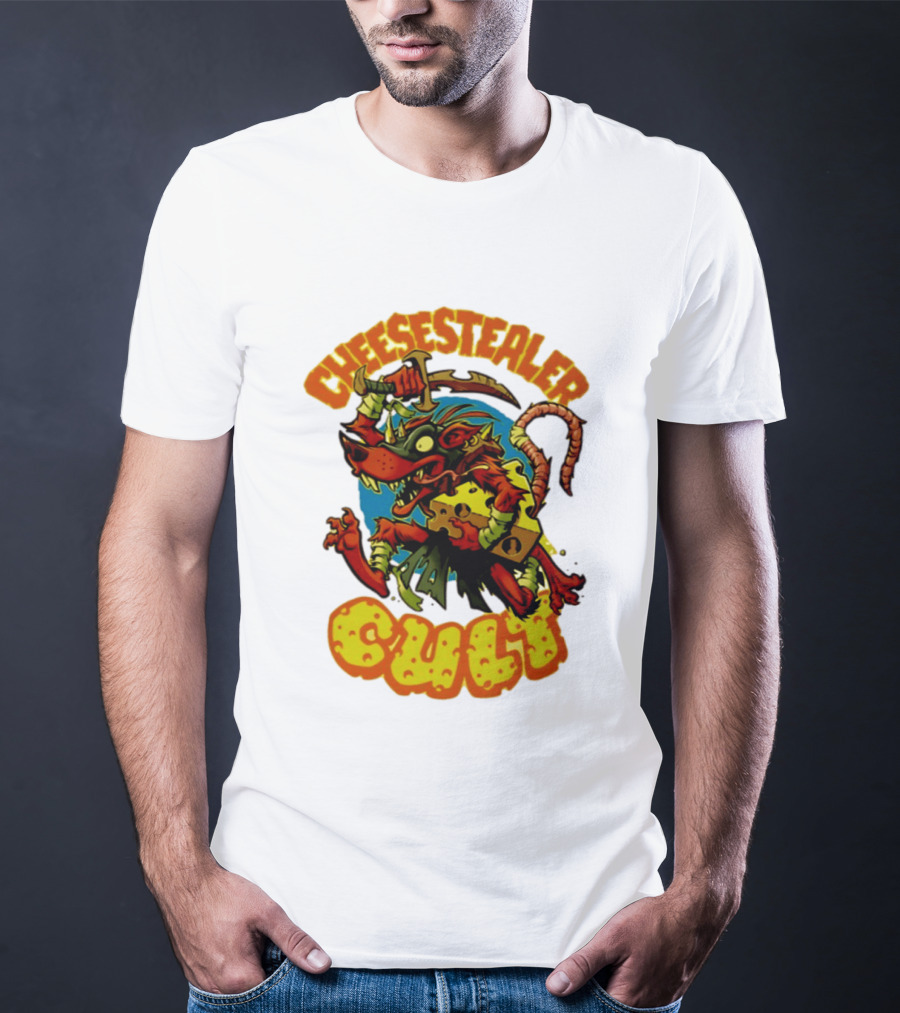 Cheesestealer Cult Rat With Cheese Halloween Fantasy T-Shirt