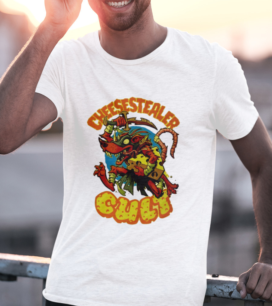 Cheesestealer Cult Rat With Cheese Halloween Fantasy T-Shirt