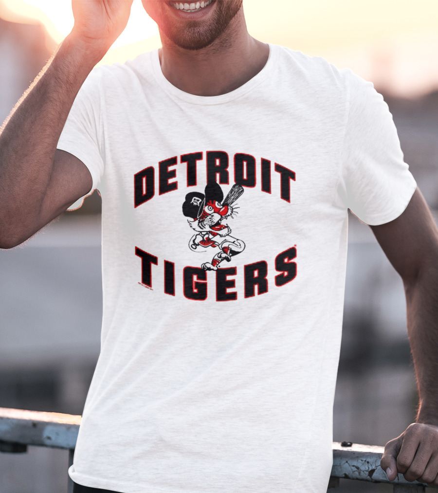 Detroit Tigers Cartoon Paws Vintage Baseball Fan Merchandise T-Shirt