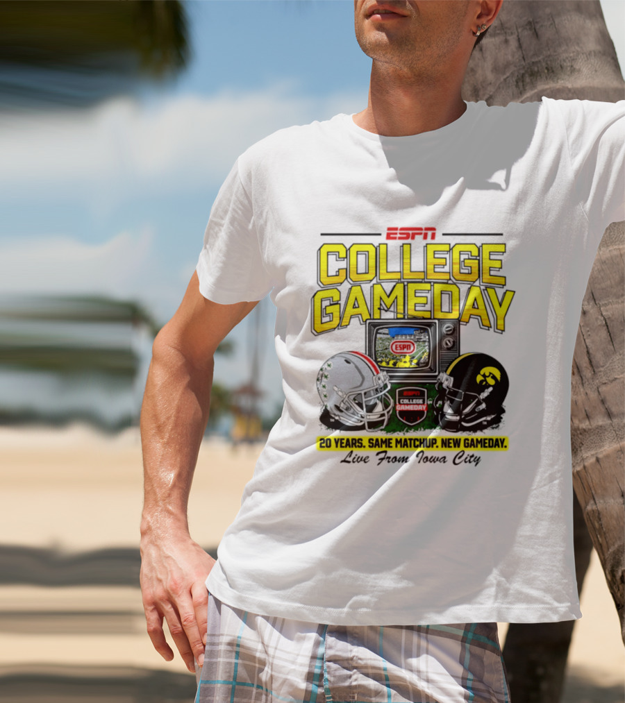 ESPN College GameDay 2026 Iowa Hawkeyes Vs Ohio State Buckeyes 20 Years Same Matchup Iowa City T-Shirt