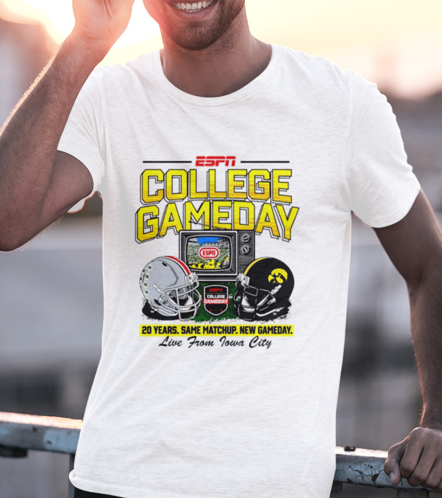 ESPN College GameDay 2026 Iowa Hawkeyes Vs Ohio State Buckeyes 20 Years Same Matchup Iowa City T-Shirt