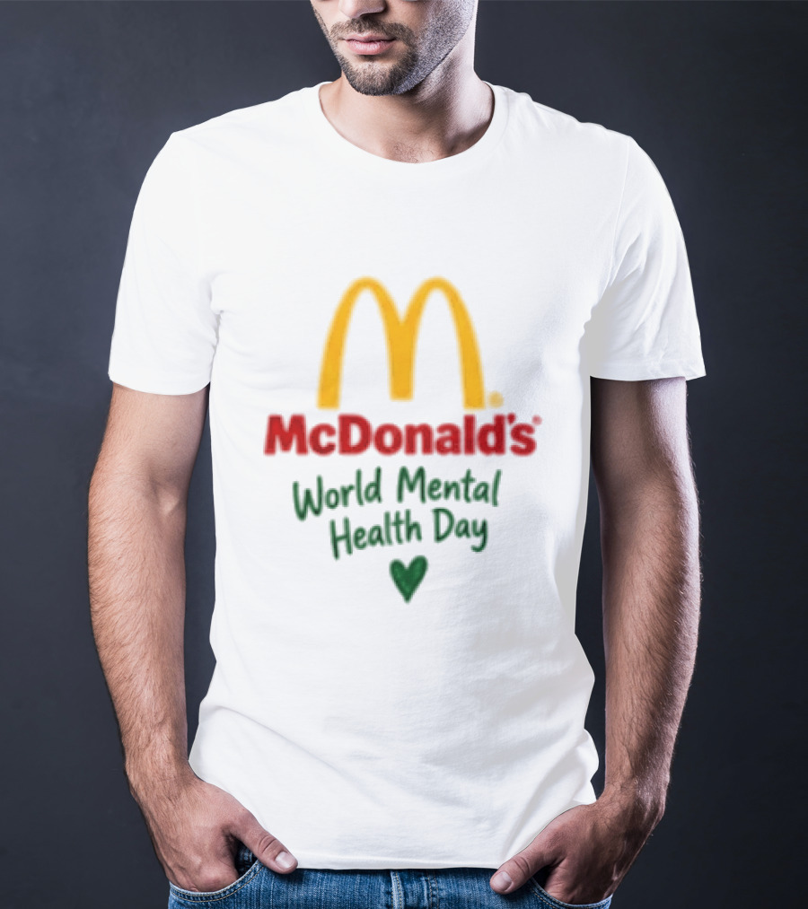 McDonald's World Mental Health Day Green Ribbon Awareness T-Shirt