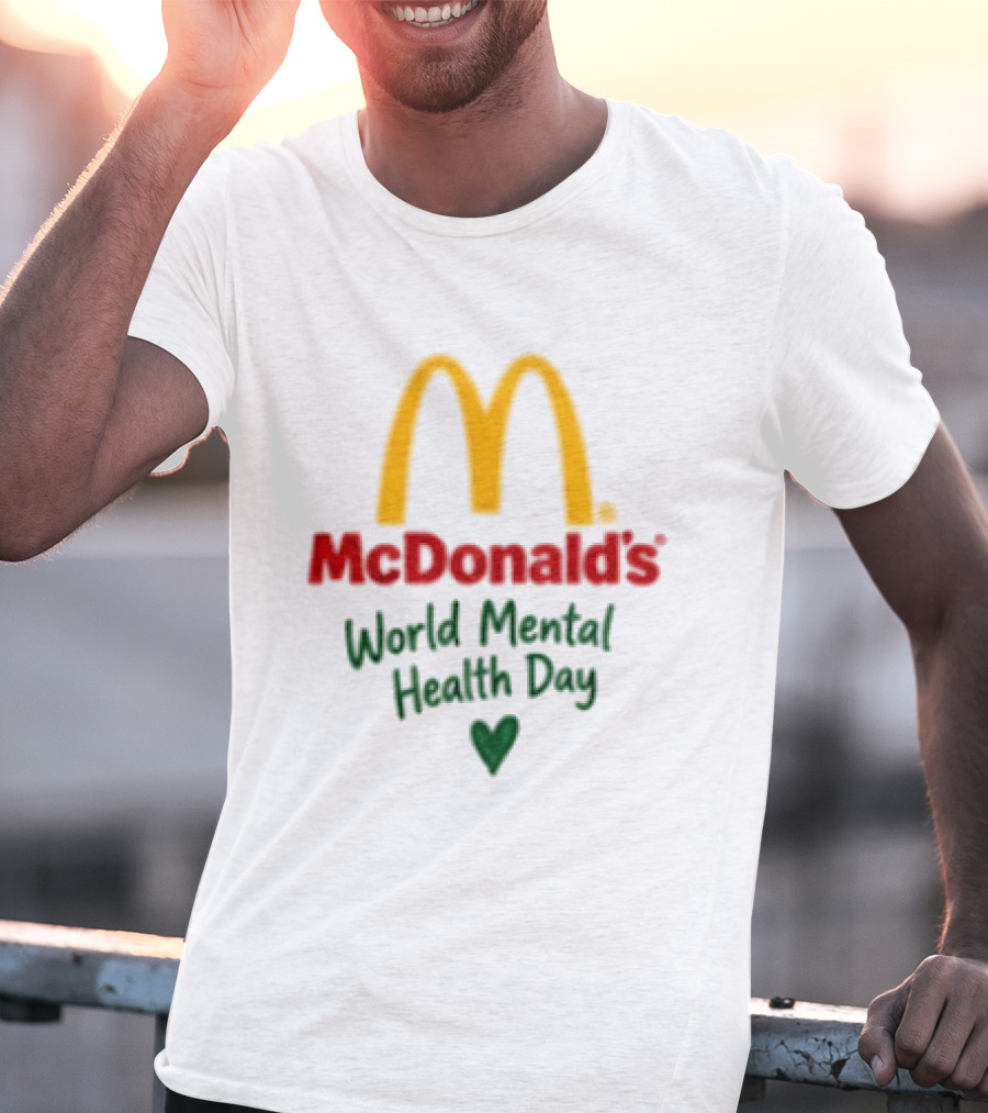 McDonald's World Mental Health Day Green Ribbon Awareness T-Shirt