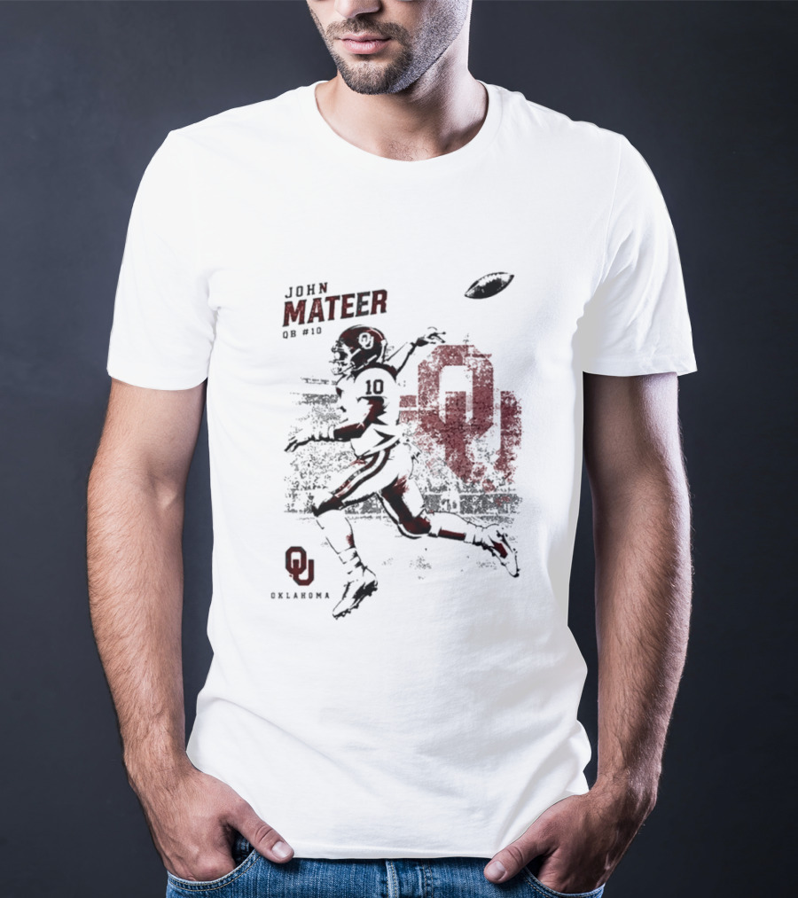 Oklahoma Sooners Football John Mateer QB 10 NCAA 2026 T-Shirt