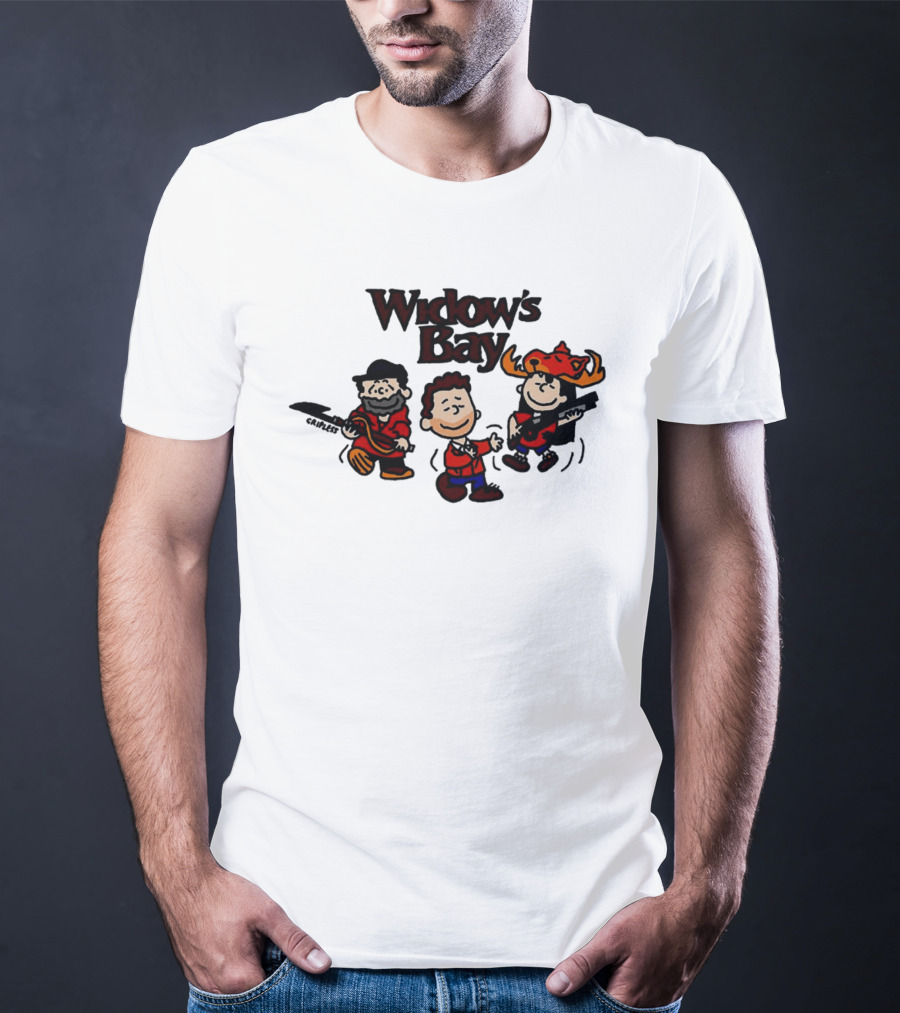 Widow's Bay Cartoon Characters With Bold Outfits And Musical Instruments T-Shirt