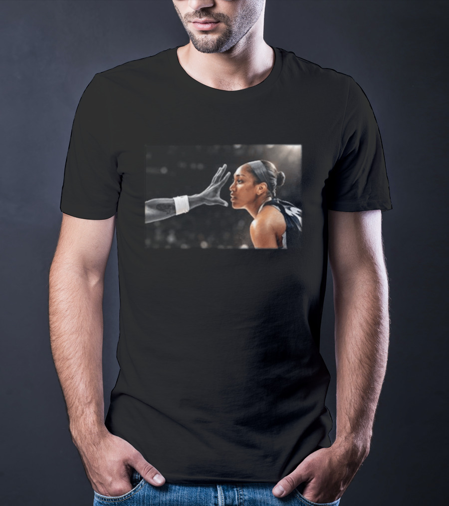 A'ja Wilson Las Vegas Aces Basketball Intensity Hand In The Face T-Shirt