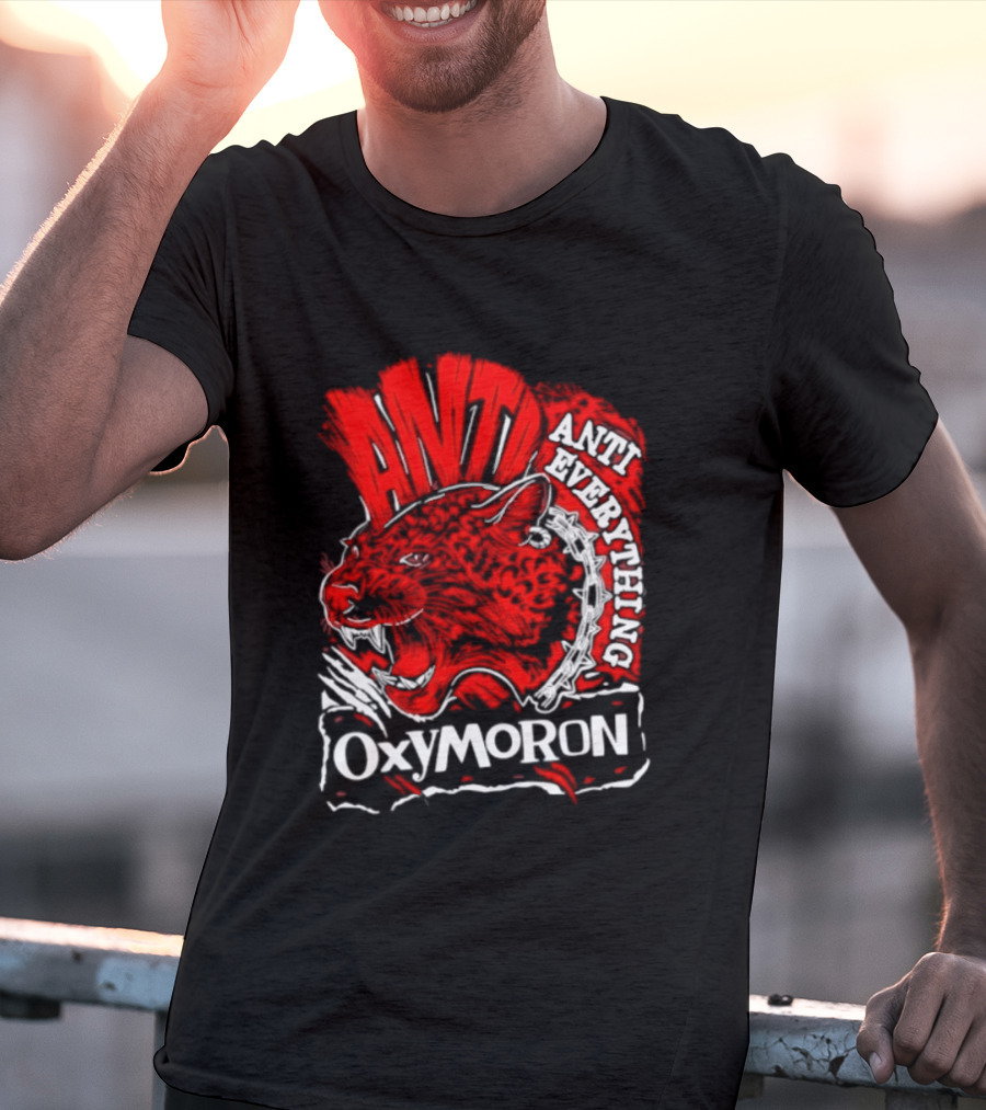Anti Everything Oxymoron Panther Punk Rock T-Shirt