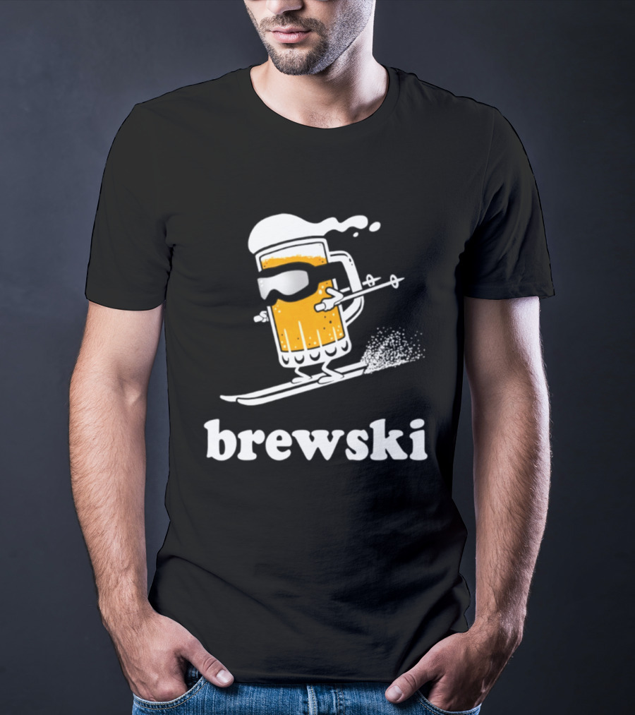 Brewski Beer Skiing Tailgater Adventure T-Shirt