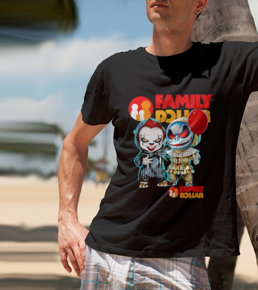 Family Dollar Pennywise Skellington 2026 Halloween Collaboration Red Balloon T-Shirt