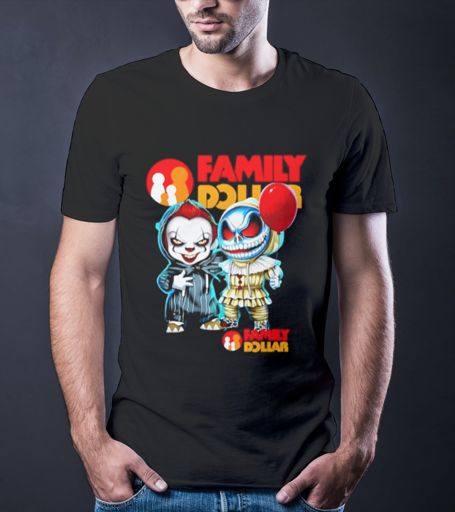 Family Dollar Pennywise Skellington 2026 Halloween Collaboration Red Balloon T-Shirt