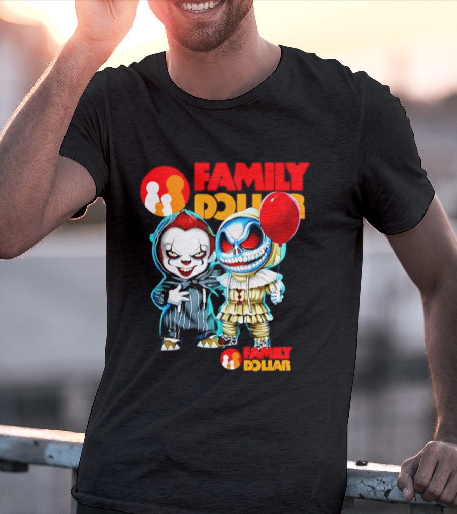 Family Dollar Pennywise Skellington 2026 Halloween Collaboration Red Balloon T-Shirt