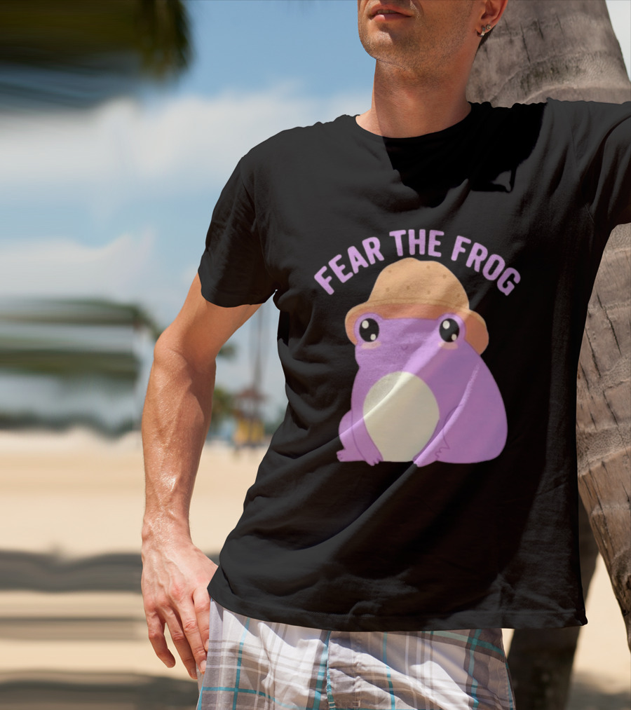 Fear The Frog Cute Purple Cartoon Bucket Hat T-Shirt
