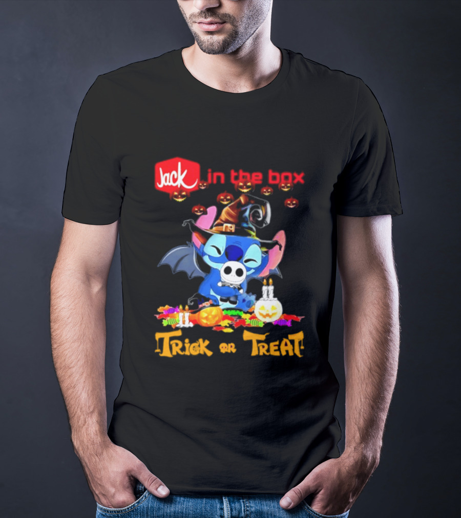 Jack In The Box Stitch Halloween Trick Or Treat 2026 T-Shirt