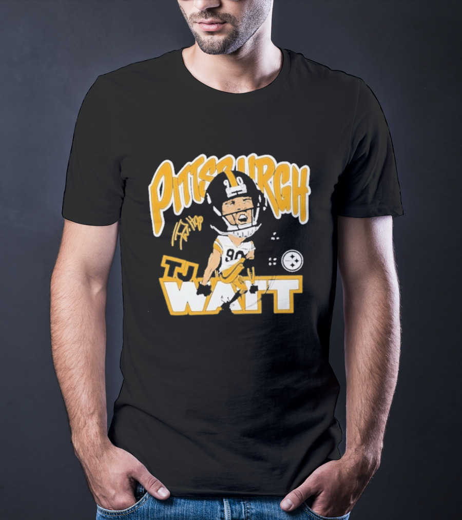 Pittsburgh TJ Watt 90 Cartoon Scream Steelers T-Shirt