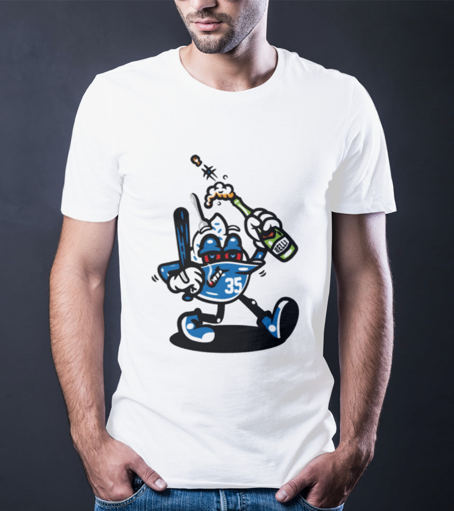 Cody Bellinger 35 Belli Champagne Celebration Baseball Cartoon T-Shirt