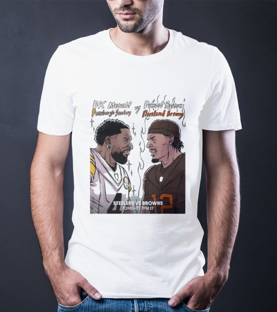 DK Metcalf Pittsburgh Steelers Vs Denzel Boston Cleveland Browns Steelers Vs Browns T-Shirt