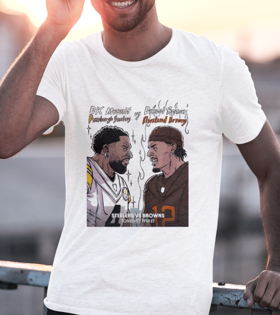 DK Metcalf Pittsburgh Steelers Vs Denzel Boston Cleveland Browns Steelers Vs Browns T-Shirt