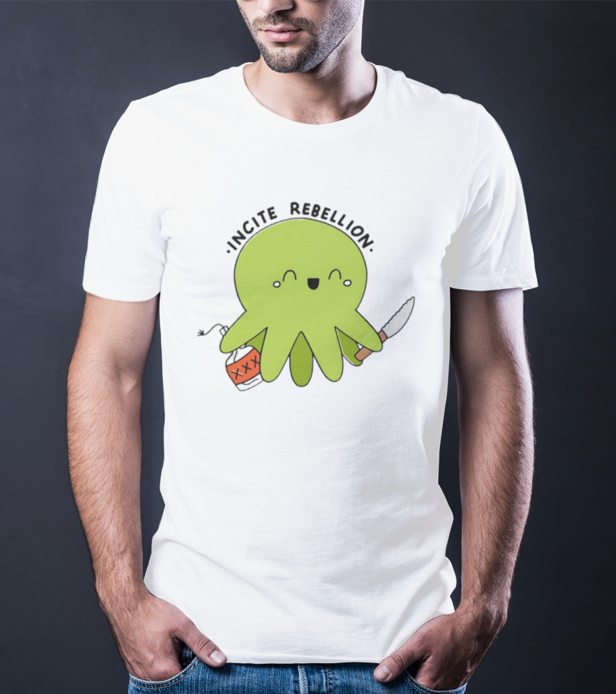 Incite Rebellion Octopus Knife Molotov Cocktail T-Shirt
