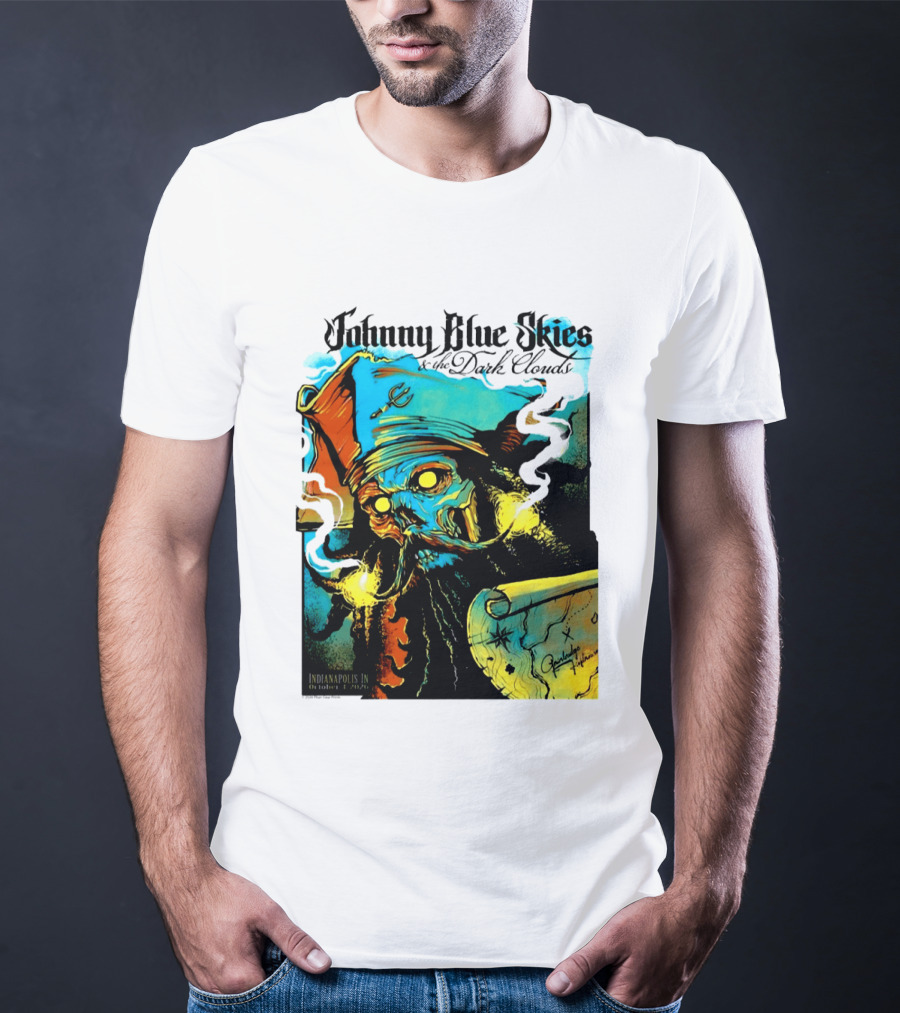 Johnny Blue Skies And The Dark Clouds Pirate Map Gainbridge Fieldhouse Indianapolis 2026 Event T-Shirt