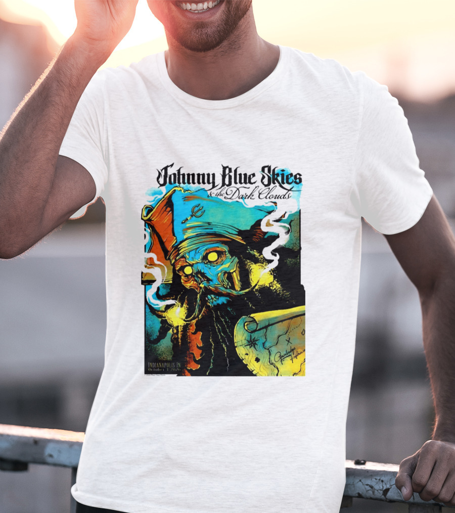Johnny Blue Skies And The Dark Clouds Pirate Map Gainbridge Fieldhouse Indianapolis 2026 Event T-Shirt