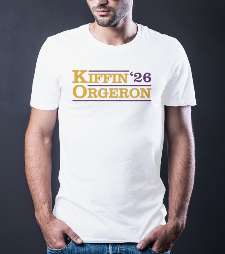 Kiffin Orgeron 26 Yellow And Purple T-Shirt