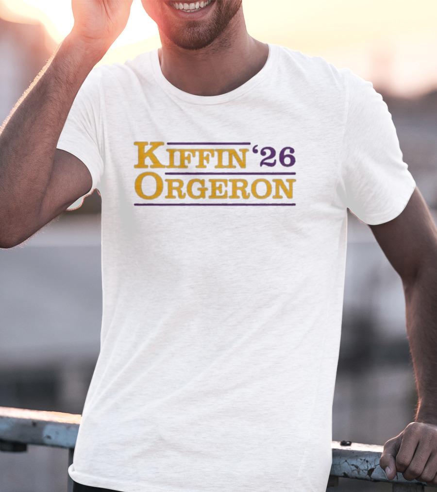 Kiffin Orgeron 26 Yellow And Purple T-Shirt