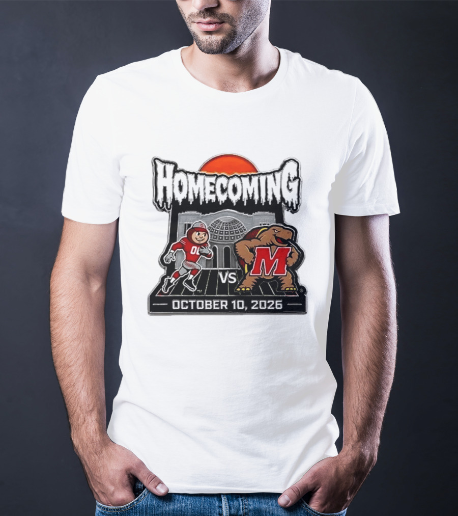 Ohio State Buckeyes Vs Maryland Terrapins October 10 2026 Homecoming Football T-Shirt