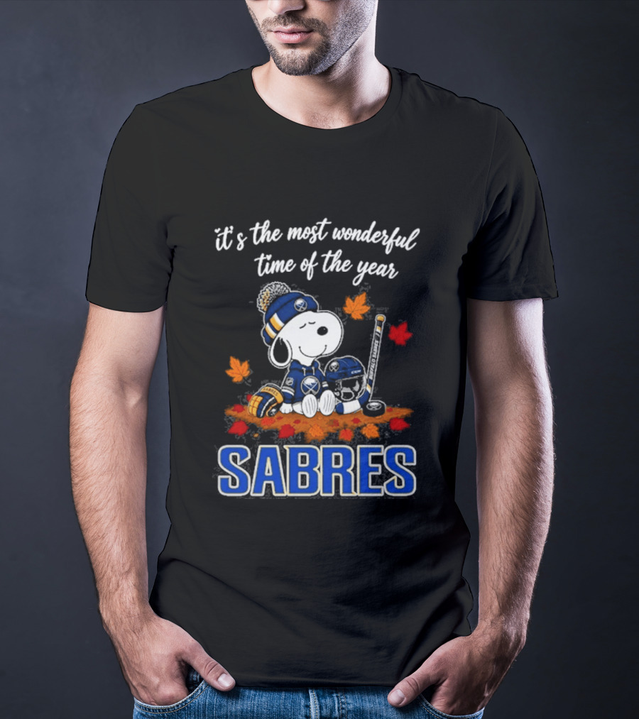 Buffalo Sabres Snoopy It's The Most Wonderful Time Of The Year Autumn Football T-Shirt