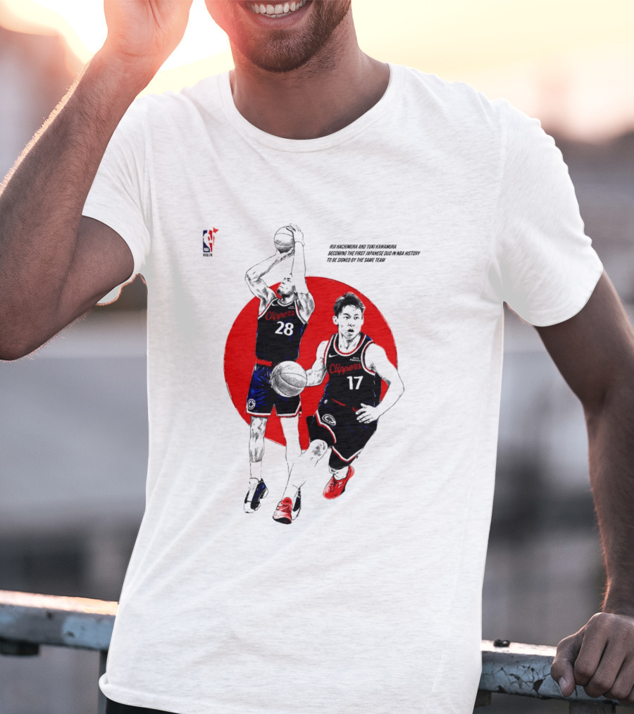 Rui Hachimura Yuki Kawamura Japanese Duo Clippers NBA Basketball 28 17 T-Shirt