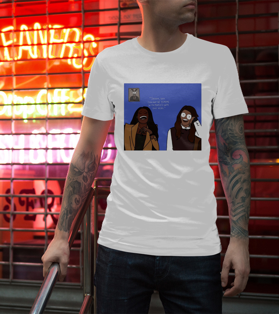 Spoon You Cannot Be Playing Meme Cartoon Laughter Scene T-Shirt