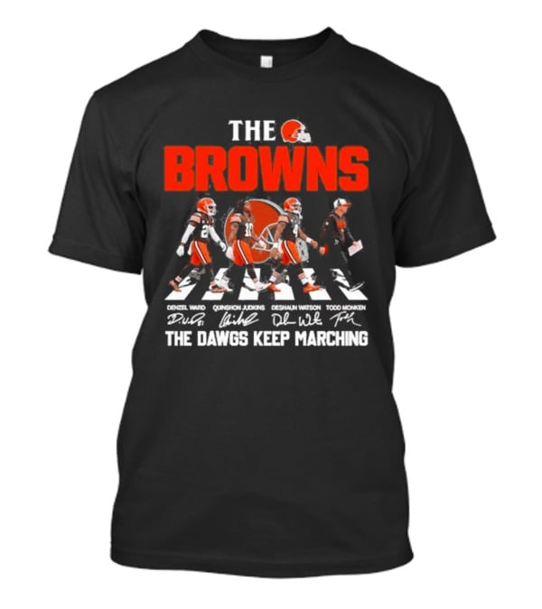 The Browns 2026 Team Football Abbey Road The Dawgs Keep Marching Denzel Ward Myles Garrett Deshaun Watson Todd Monken T-Shirt