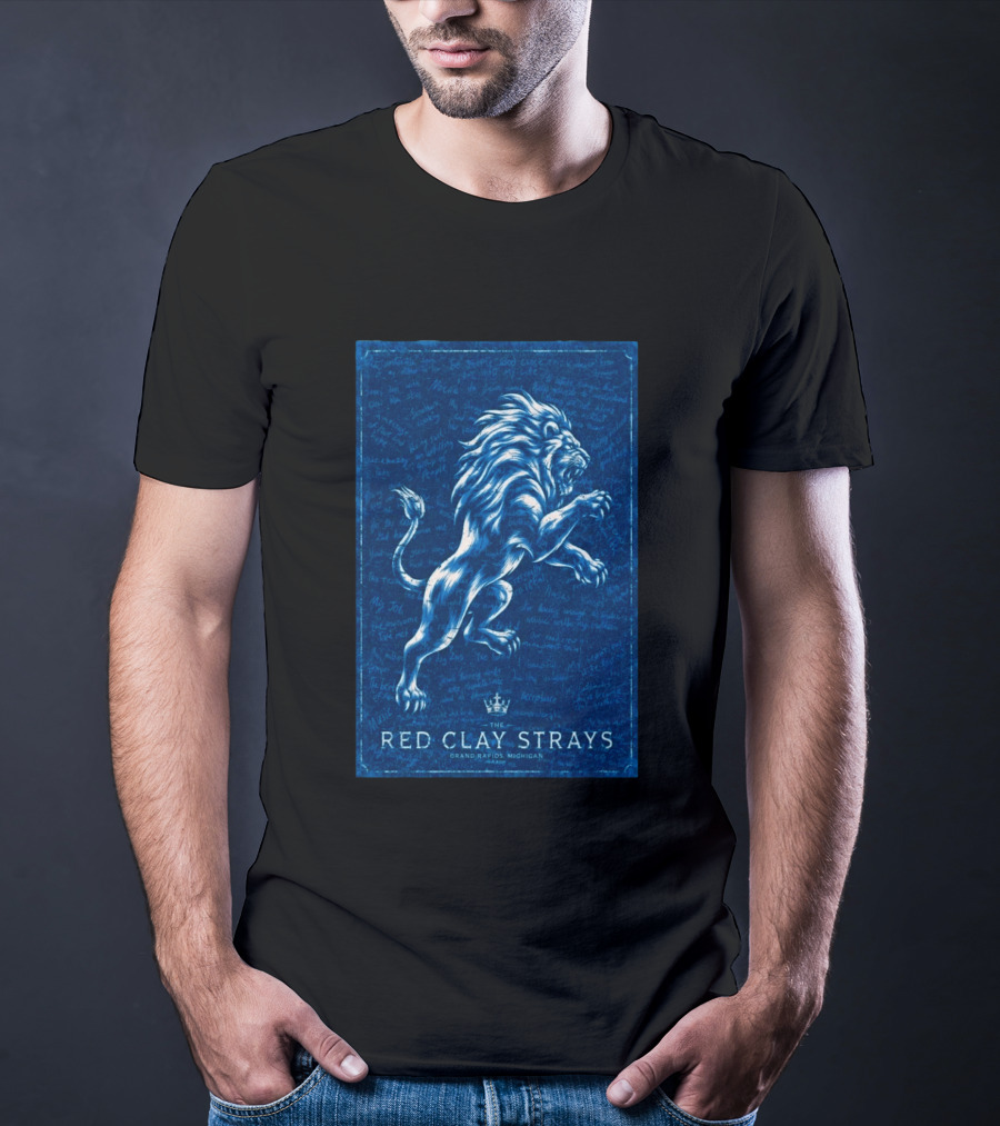 The Red Clay Strays Lion Art Grand Rapids Michigan Concert T-Shirt