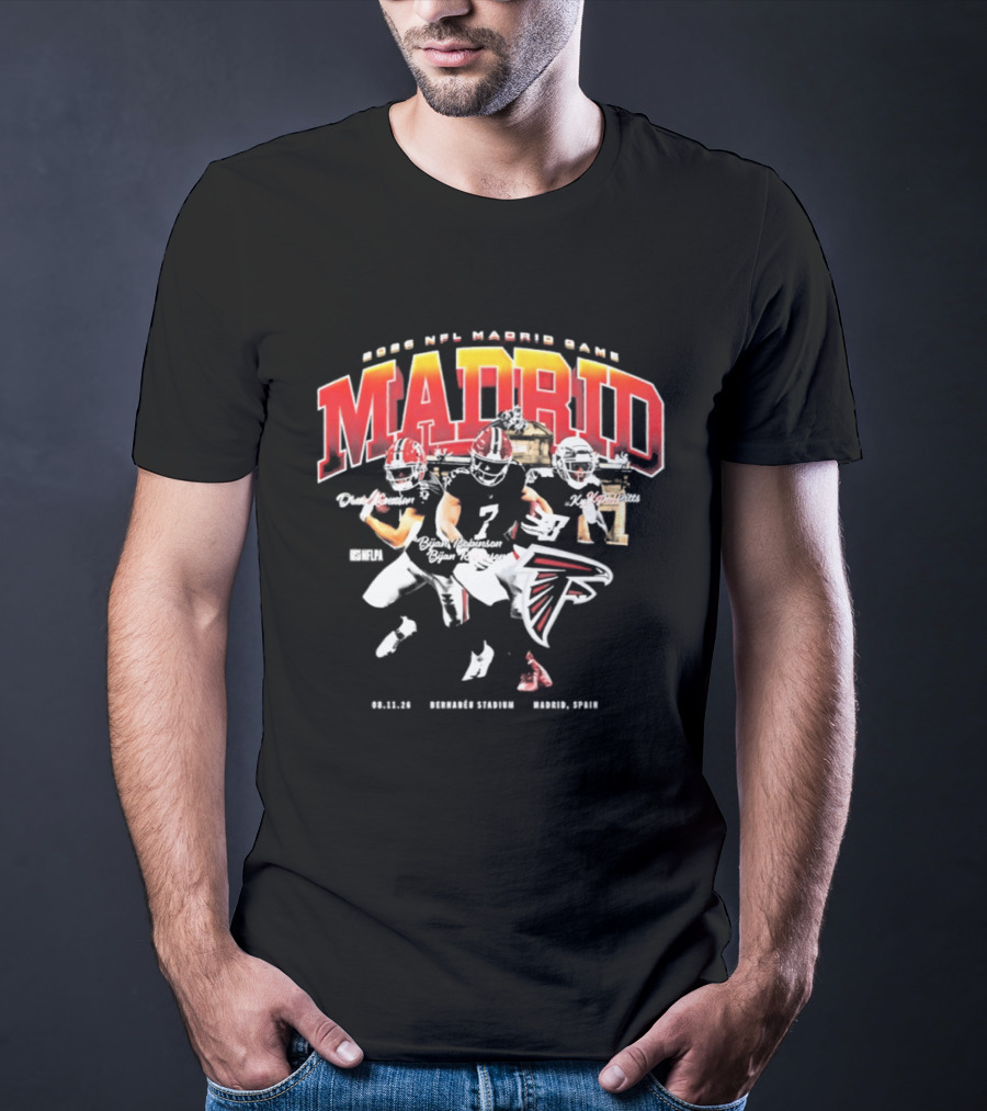 2026 NFL Madrid Games Atlanta Falcons Football Madrid Villaverde Vallecas Barajas Puente De Vallecas T-Shirt