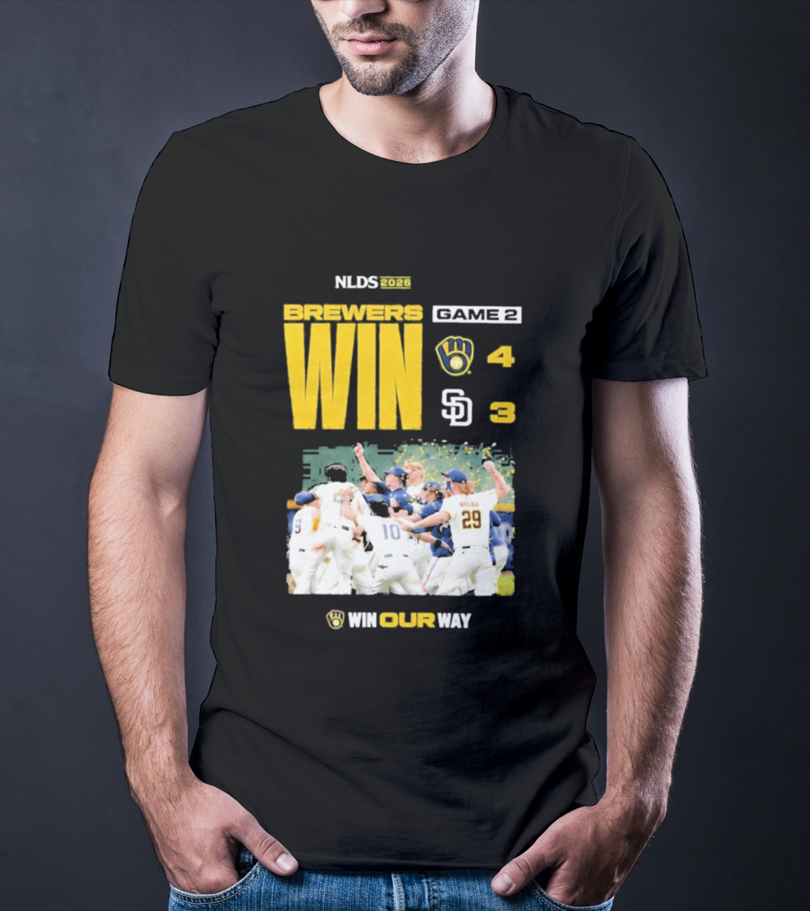 NLDS 2026 Brewers Win Game 2 Win Our Way 4 3 Victory Celebration T-Shirt