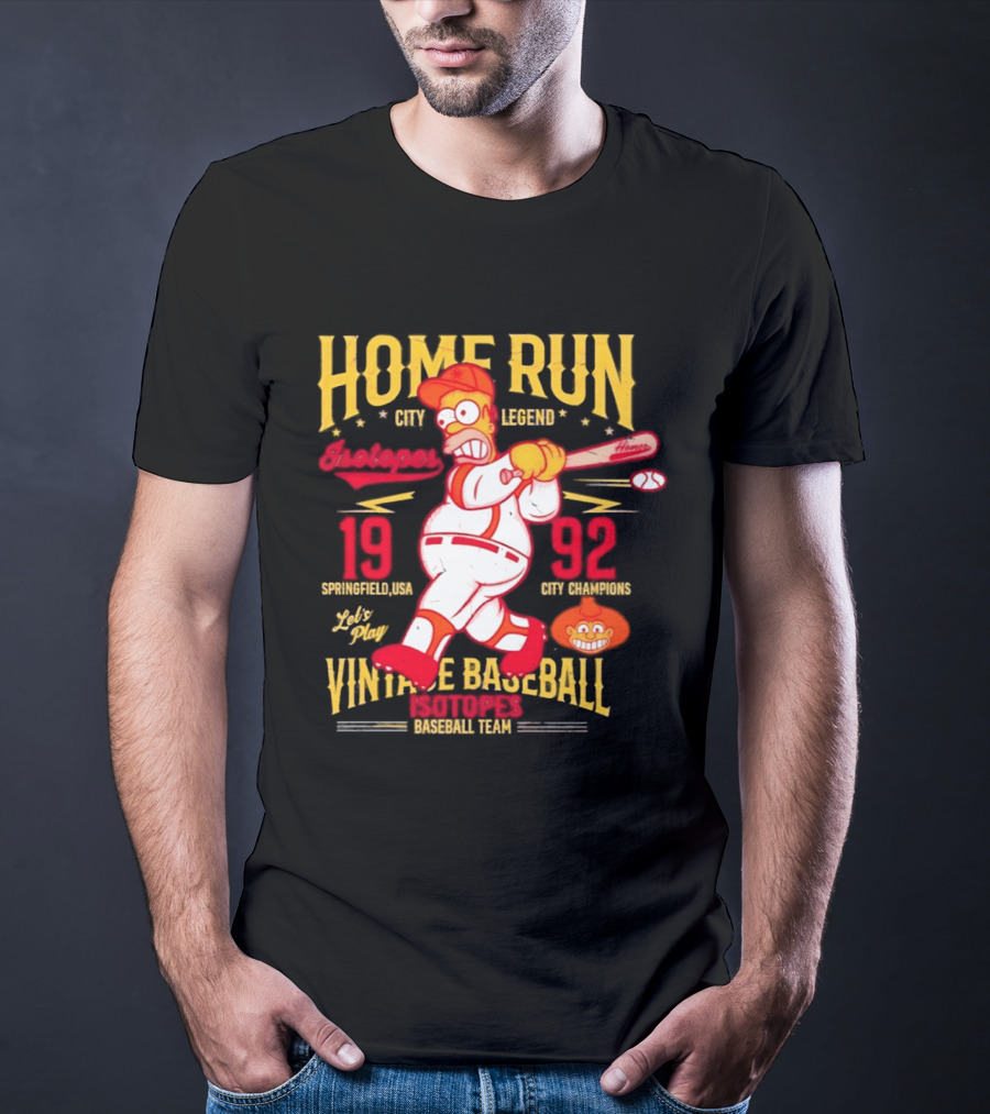 Home Run City Legend Springfield USA 1992 Let's Play Vintage Baseball Team T-Shirt