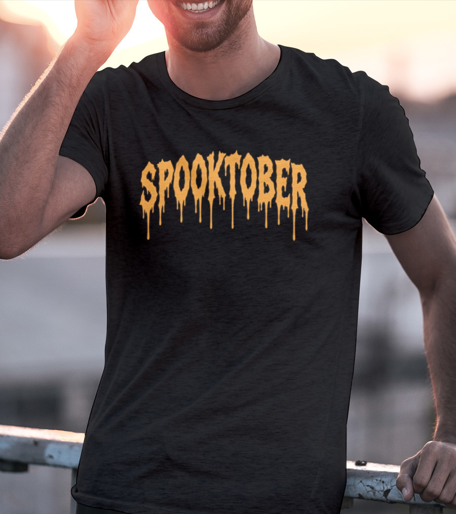 Spooktober Halloween October Spooky Season Dripping T-Shirt