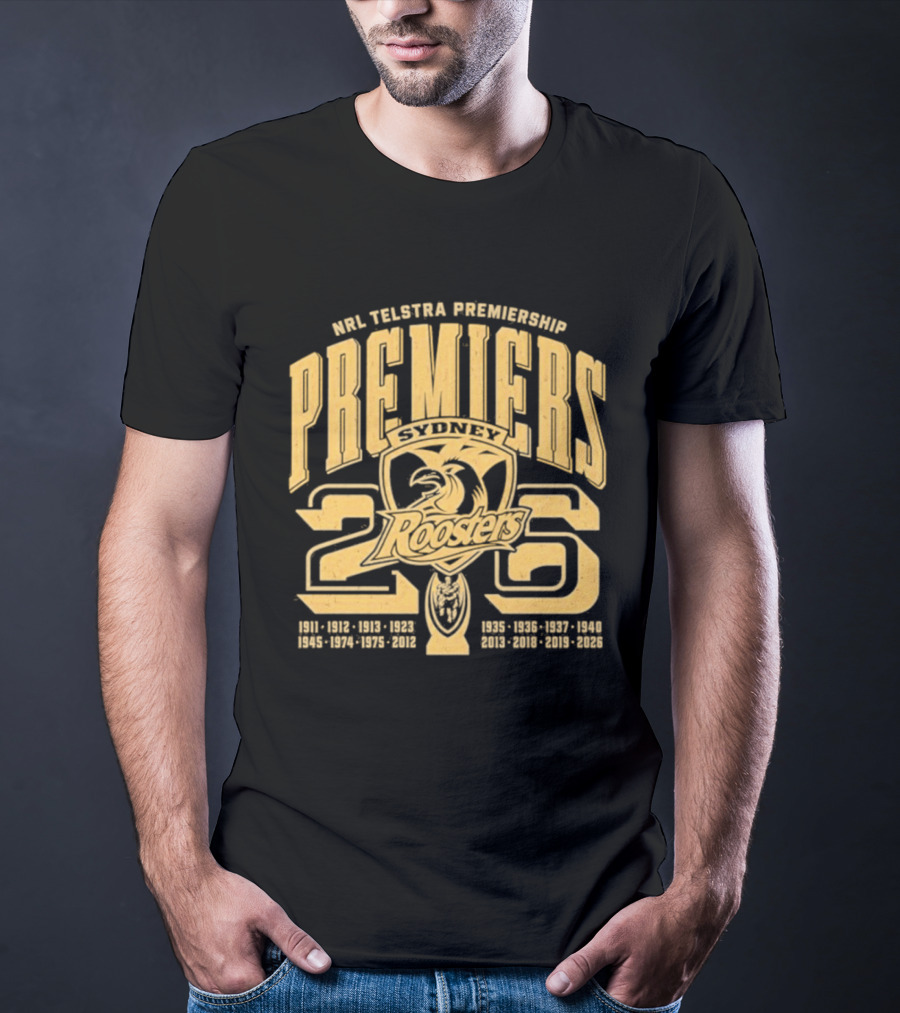NRL Telstra Premiership Sydney Roosters Premiers 2026 T-Shirt