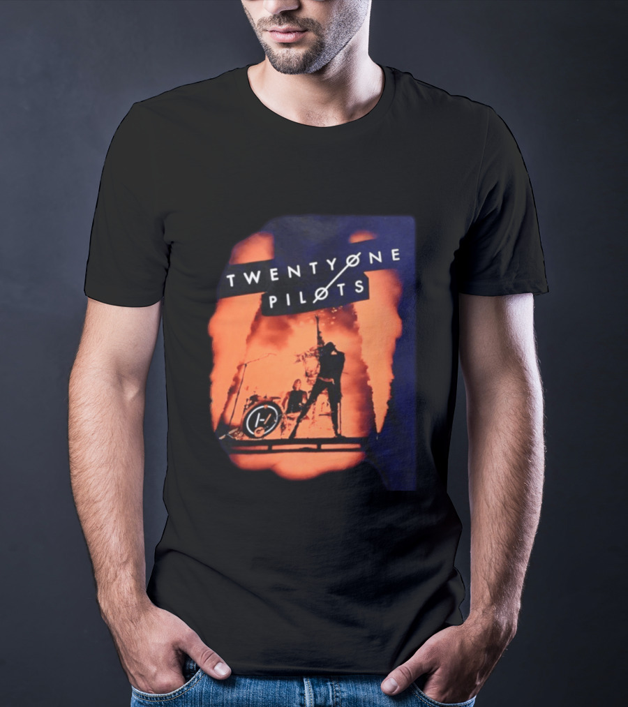 Twenty One Pilots Concert Orange Stage Lights Silhouette Tyler Joseph T-Shirt